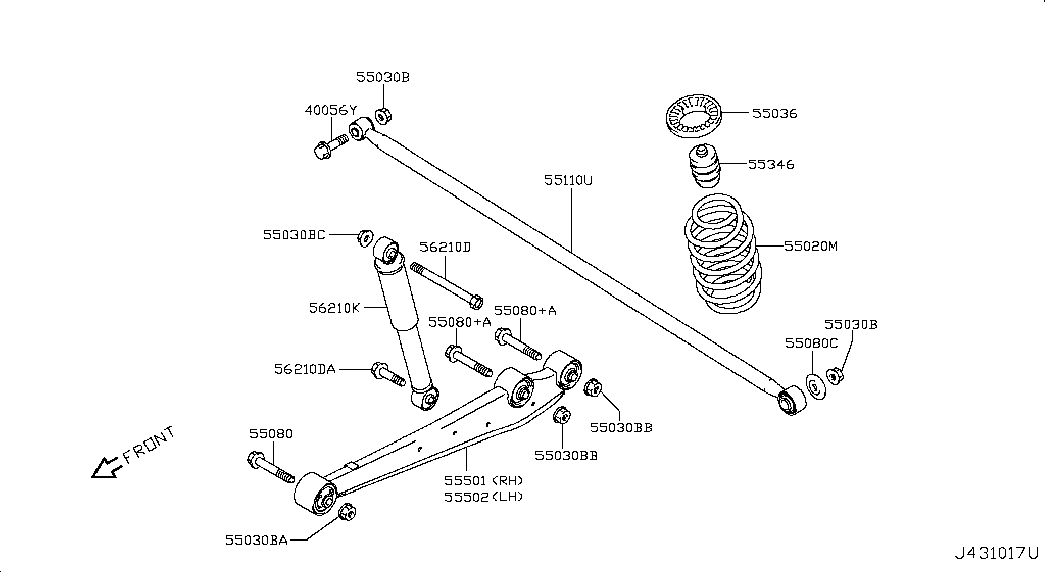 NISSAN 55501-4A00K - Рычаг подвески колеса unicars.by