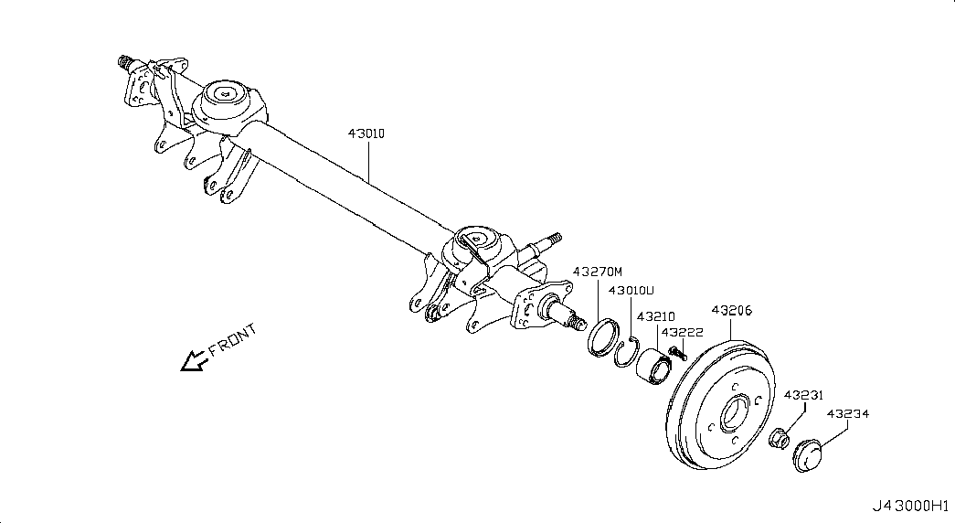 NISSAN 43210-4A00A - Комплект подшипника ступицы колеса unicars.by