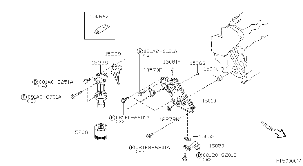 NISSAN 15208-BN300 - Масляный фильтр unicars.by