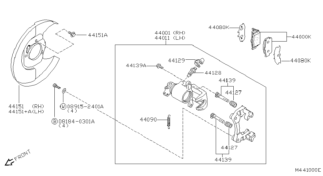 Mitsubishi 44060BM426 - Тормозные колодки, дисковые, комплект unicars.by