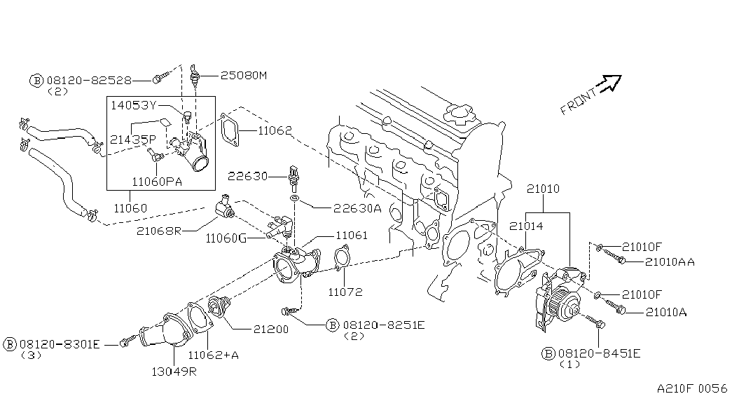 NISSAN 21200-16A05 - Термостат охлаждающей жидкости / корпус unicars.by