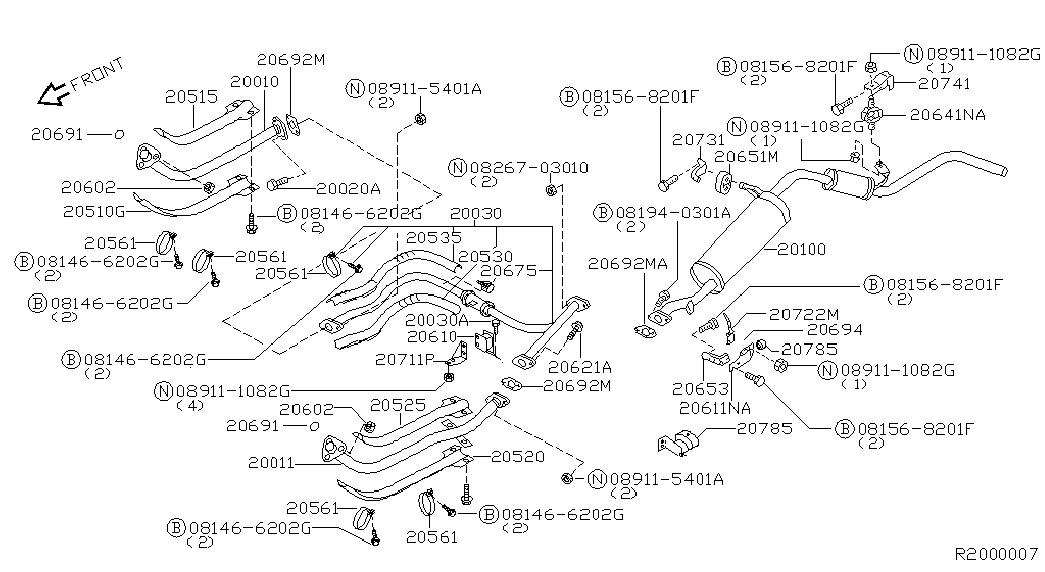 NISSAN 206928B410 - Прокладка, труба выхлопного газа unicars.by