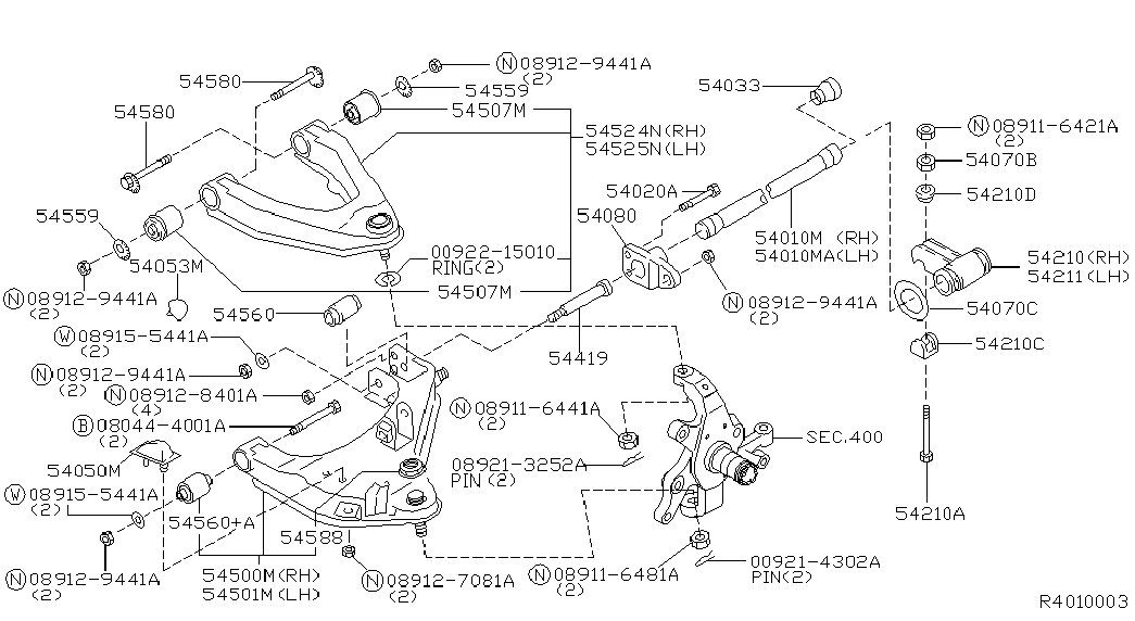 NISSAN 54524-8B550 - Шаровая опора, несущий / направляющий шарнир unicars.by