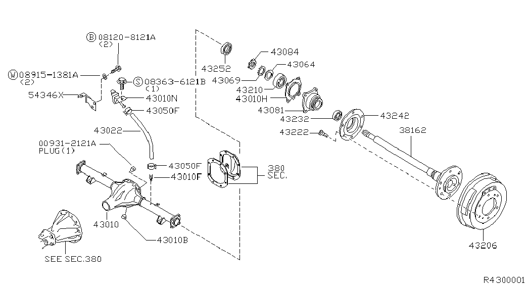 NISSAN 4323242G10 - Комплект подшипника ступицы колеса unicars.by