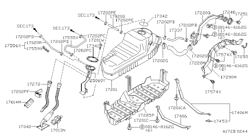 NISSAN 17042-4W000 - Топливный насос unicars.by