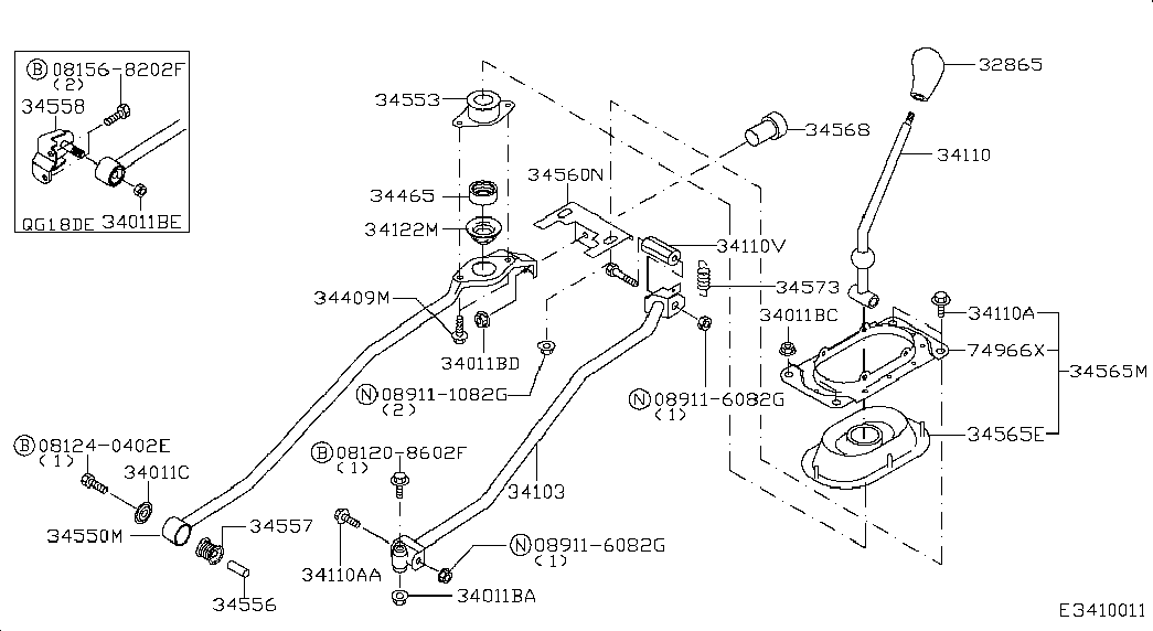 NISSAN 0124100Q0B - Гайка, выпускной коллектор unicars.by