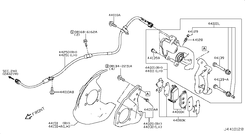 NISSAN D4060-4CA0C - Тормозные колодки, дисковые, комплект unicars.by