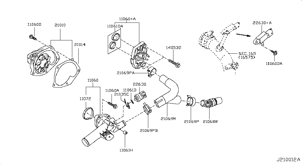 NISSAN 21010-00Q0M - Водяной насос unicars.by