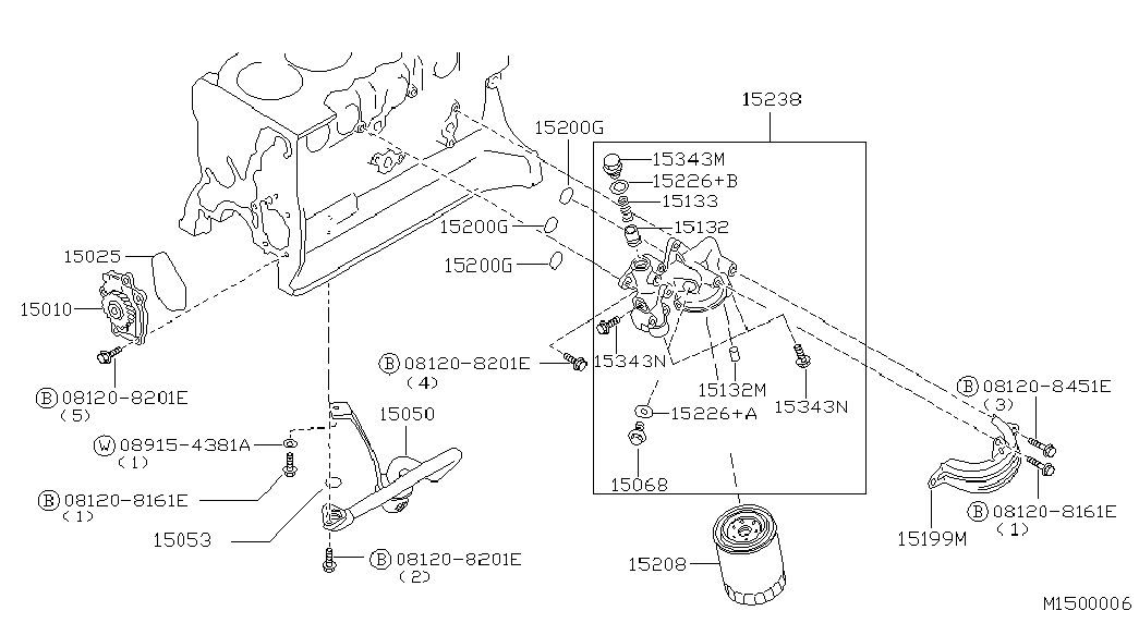 TOYOTA 152087F400 - Масляный фильтр unicars.by