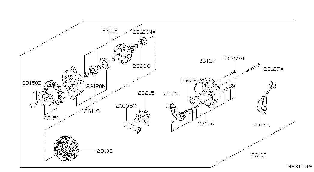 NISSAN 23100-7F001 - Генератор unicars.by