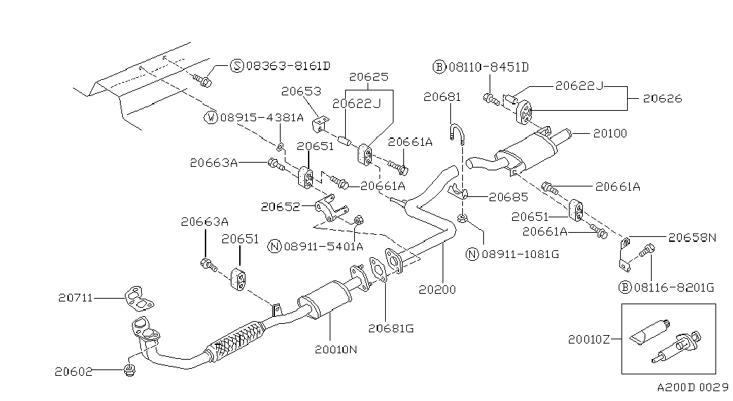 NISSAN 20606-53A00 - Болт unicars.by