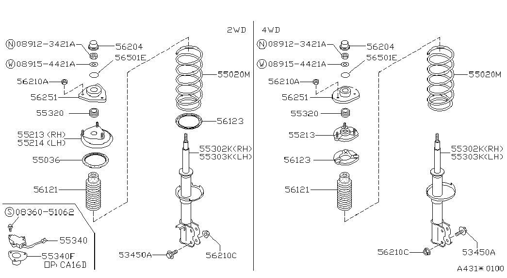 NISSAN 54320-50A00 - Опора стойки амортизатора, подушка unicars.by