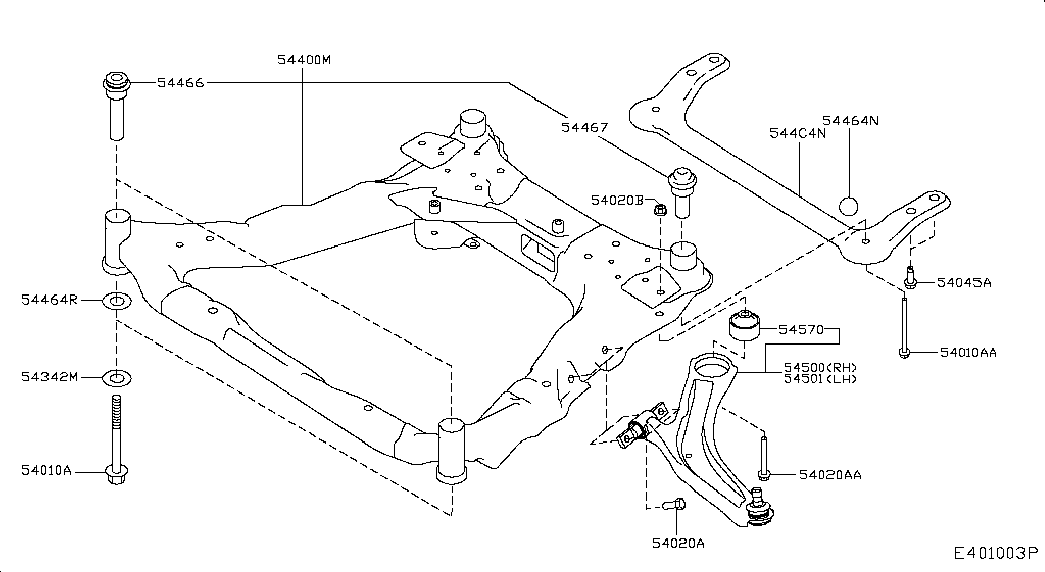 NISSAN 54467-BR00A - Сайлентблок, рычаг подвески колеса unicars.by