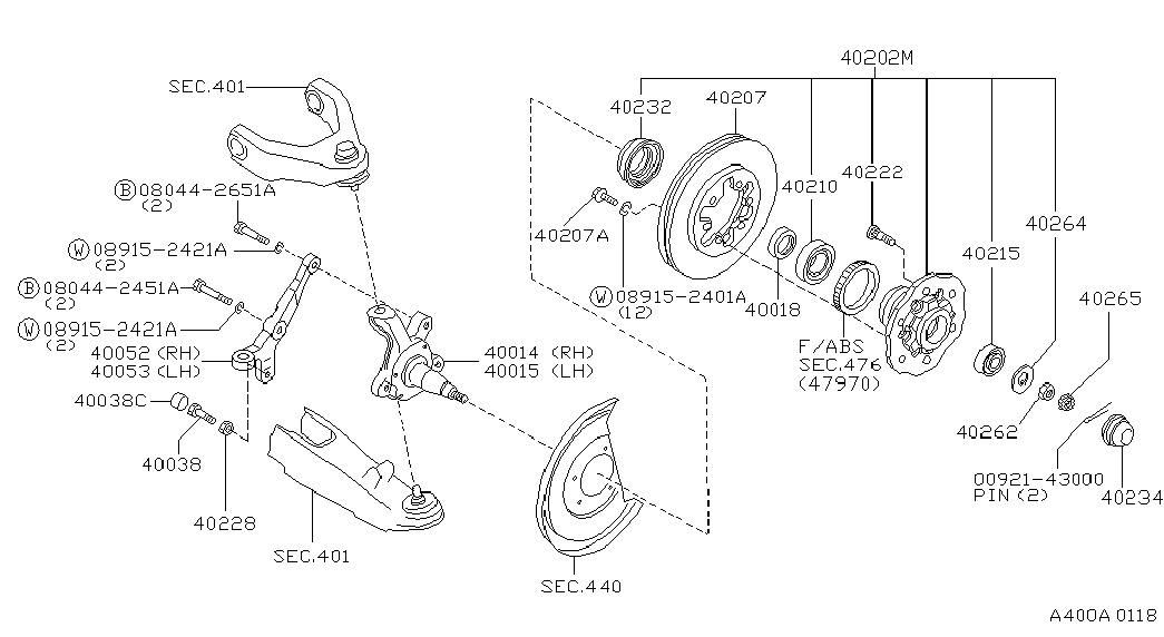 ISUZU 40210-F1700 - Комплект подшипника ступицы колеса unicars.by