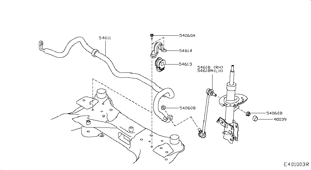 NISSAN 54618-1AA0A - Тяга / стойка, стабилизатор unicars.by