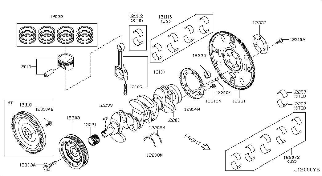 RENAULT 13021ED000 - Комплект цепи привода распредвала unicars.by