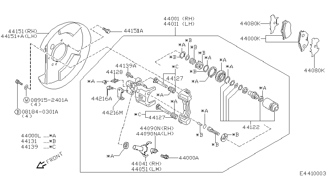 NISSAN 44001-2F500 - Тормозной суппорт unicars.by