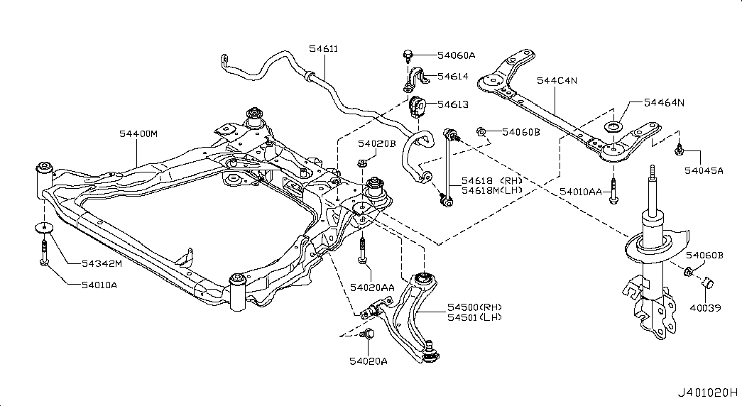 NISSAN 54618-JD00A - Тяга / стойка, стабилизатор unicars.by