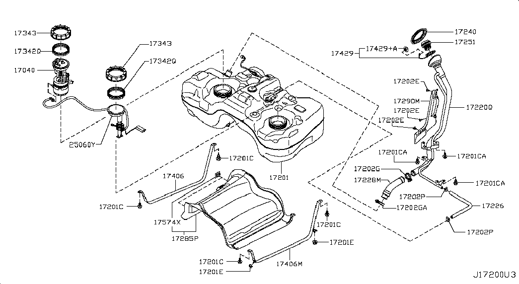 NISSAN 17040-JG00A - Топливный насос unicars.by