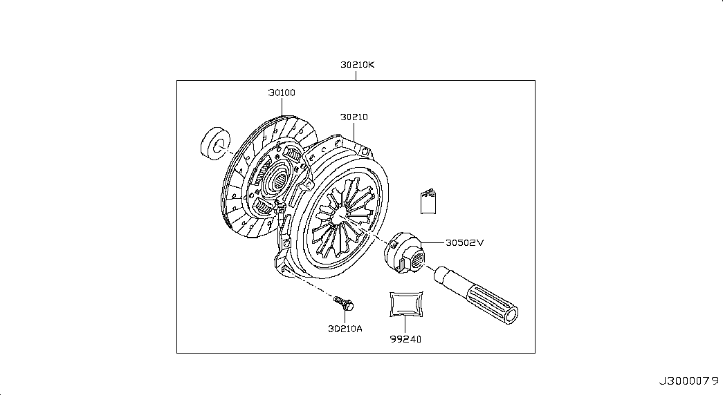 NISSAN 30210-00Q0B - Нажимной диск сцепления unicars.by