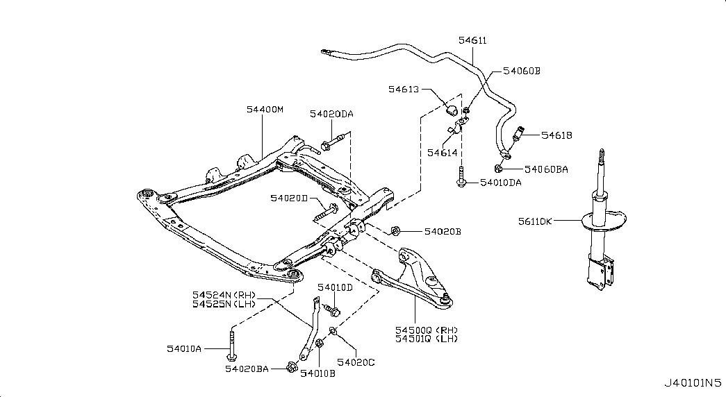 NISSAN 54616-00Q0F - Тяга / стойка, стабилизатор unicars.by