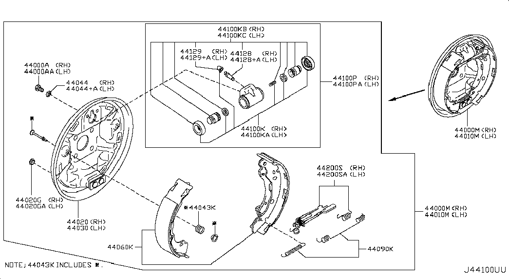 NISSAN D40601HD3E - Комплект тормозных колодок, барабанные unicars.by