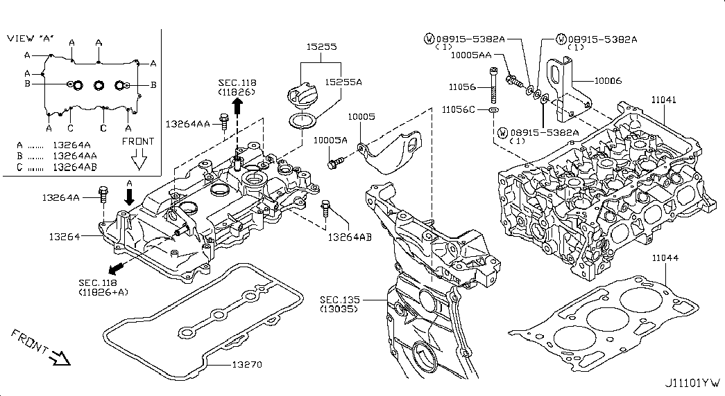 NISSAN 13270-1HC0A - Прокладка, крышка головки цилиндра unicars.by