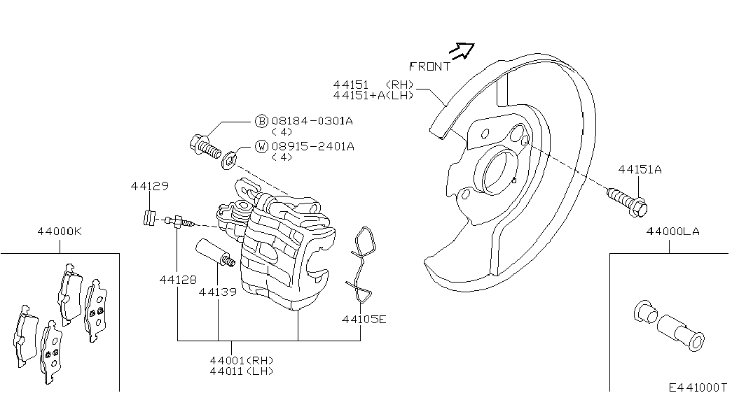 FORD 44060BA00F - Тормозные колодки, дисковые, комплект unicars.by