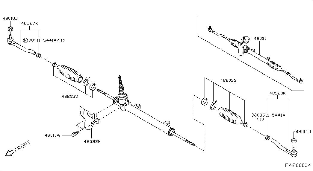 Nissan (Dongfeng) 48647JD01A - Наконечник рулевой тяги, шарнир unicars.by