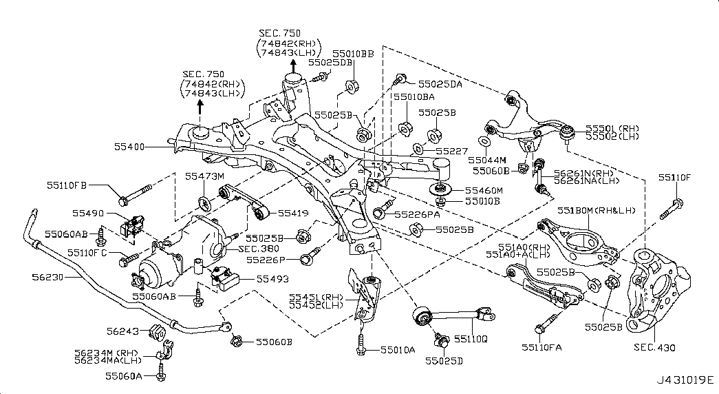 NISSAN 56261-1AA0B - Тяга / стойка, стабилизатор unicars.by