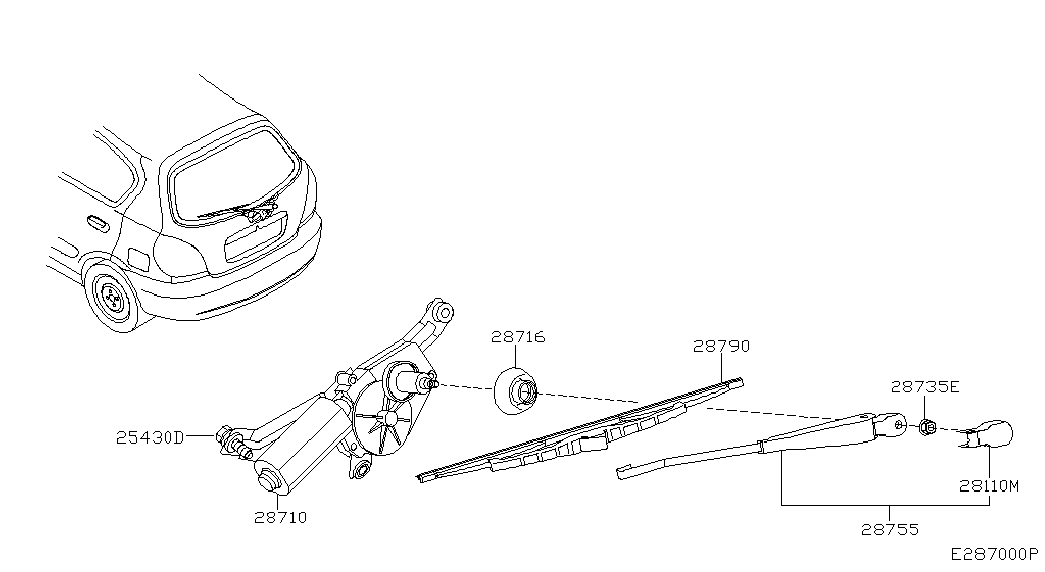 NISSAN 28790 BN701 - Щетка стеклоочистителя unicars.by