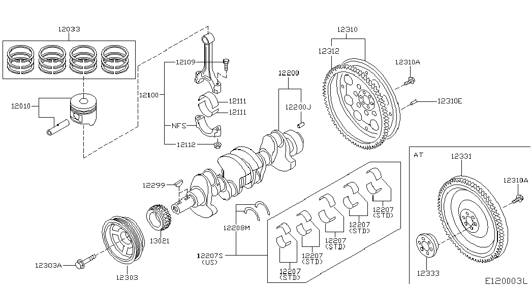 NISSAN 13021-BX000 - Комплект цепи привода распредвала unicars.by