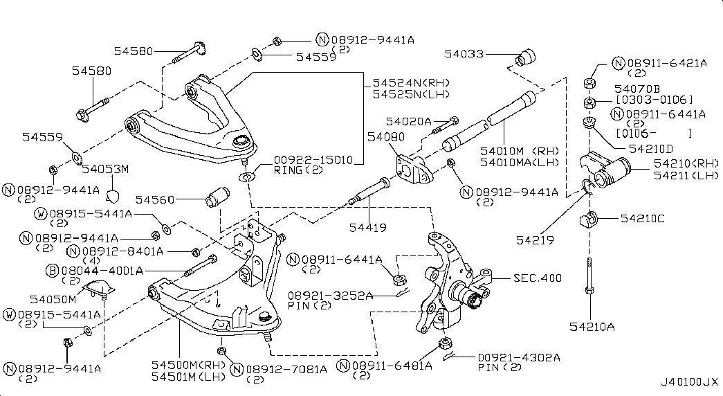 NISSAN 54524-VK385 - Рычаг подвески колеса unicars.by