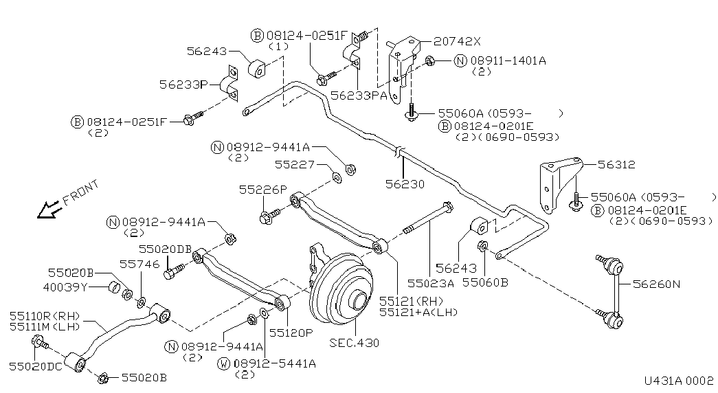 TOYOTA 56261-86J25 - Тяга / стойка, стабилизатор unicars.by