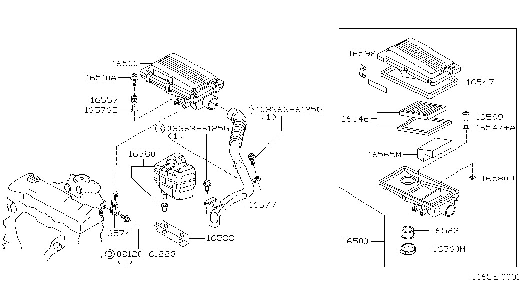 Infiniti 1654673C11 - Воздушный фильтр, двигатель unicars.by