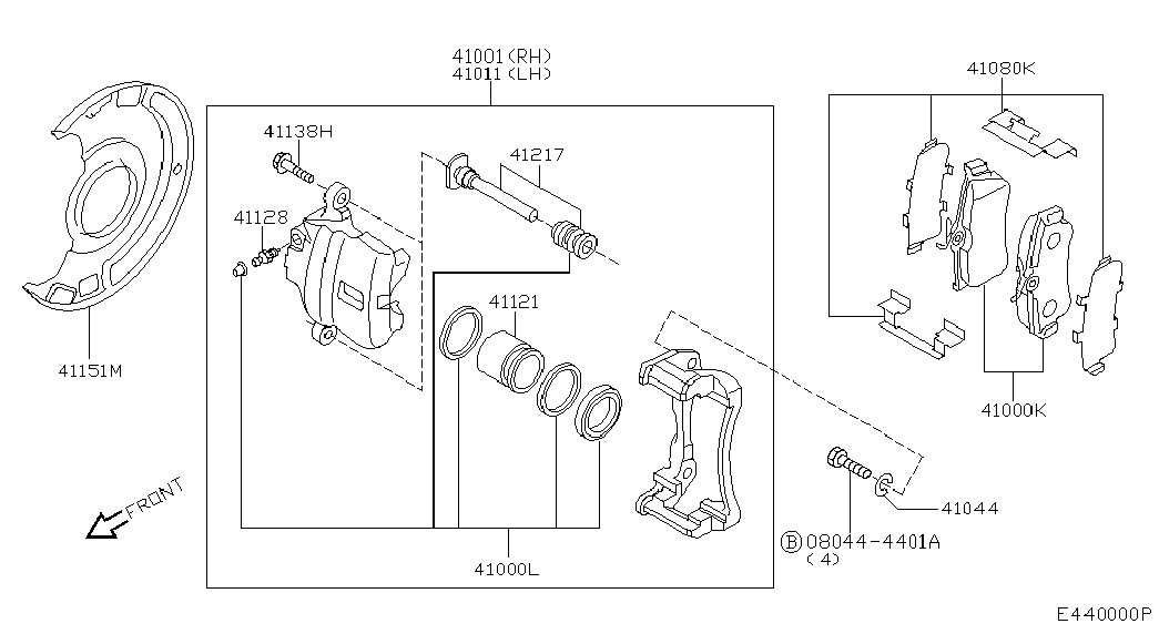 Honda 410604U127 - Тормозные колодки, дисковые, комплект unicars.by