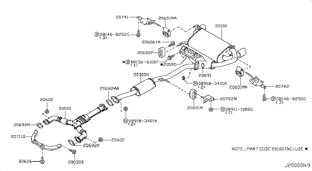 Infiniti 20651-AA000 - Кронштейн, втулка, система выпуска ОГ unicars.by