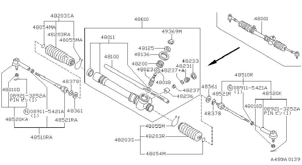 NISSAN 48510-50Y25 - Наконечник рулевой тяги, шарнир unicars.by