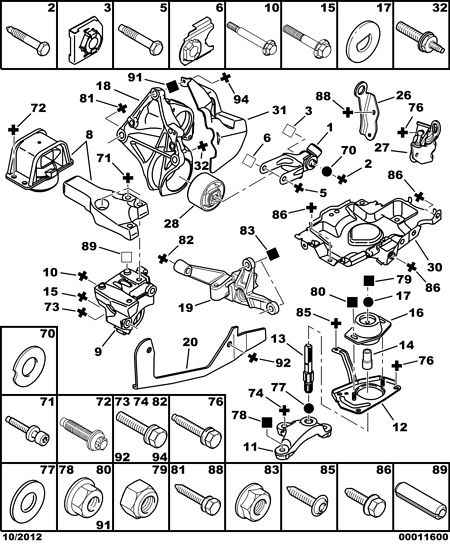 CITROËN/PEUGEOT 1807 V6 - Подушка, опора, подвеска двигателя unicars.by