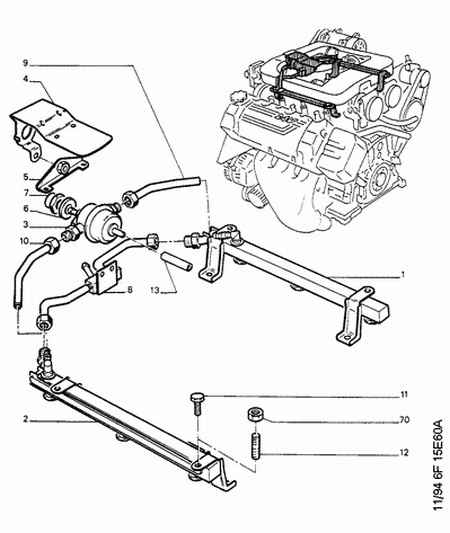 PEUGEOT 1570 44 - INJECTOR FEED RAMP; RIGHT unicars.by