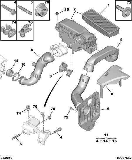 PEUGEOT (DF-PSA) 1444 CP - Воздушный фильтр, двигатель unicars.by