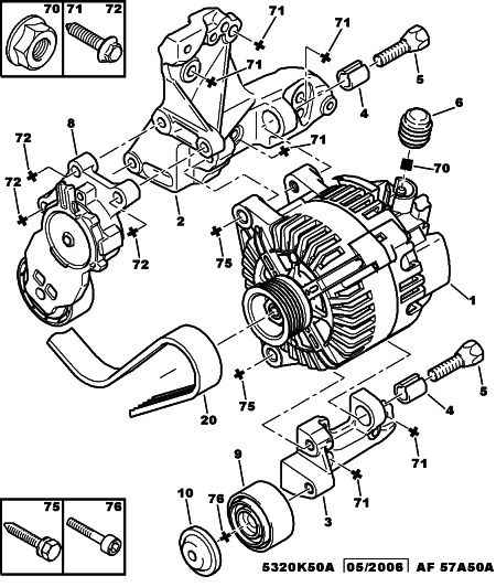 CITROËN/PEUGEOT 5751 86 - Ролик, поликлиновый ремень unicars.by