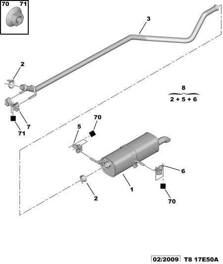 QH Benelux 1797 45 - EXHAUST SYSTEM FIXING KIT unicars.by