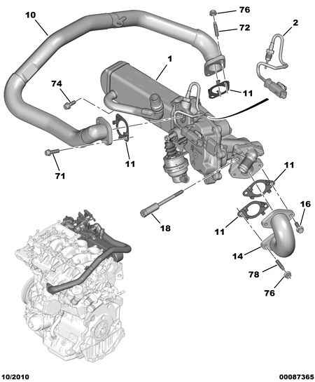 CITROËN/PEUGEOT 96 781 633 80 - Клапан возврата ОГ unicars.by