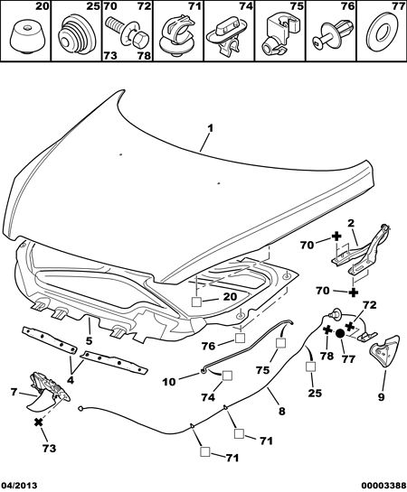 TOYOTA 7934 60 - BONNET LOCK unicars.by