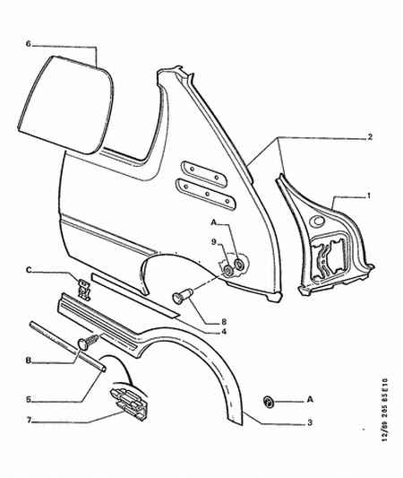 BMW 8525 18 - REAR WING RAIN GUTTER; LEFT unicars.by