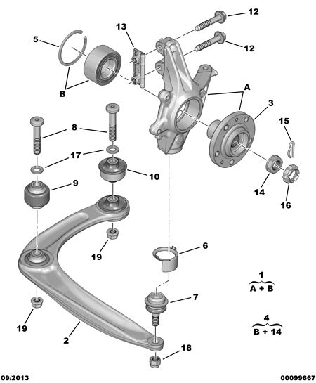 PEUGEOT (DF-PSA) 3307 96 - Ступица колеса, поворотный кулак unicars.by