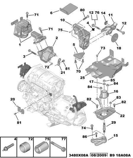 CITROËN 1807-HA - Подушка, опора, подвеска двигателя unicars.by