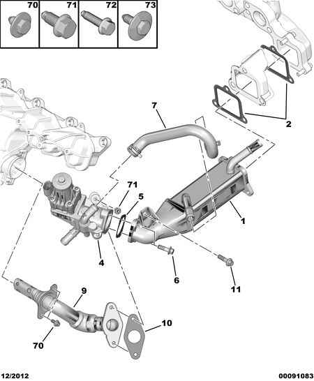 PEUGEOT 96 776 291 80 - Прокладка, клапан возврата ОГ unicars.by