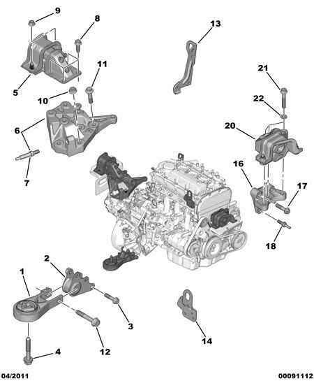 CITROËN/PEUGEOT 1806 91 - Подушка, опора, подвеска двигателя unicars.by